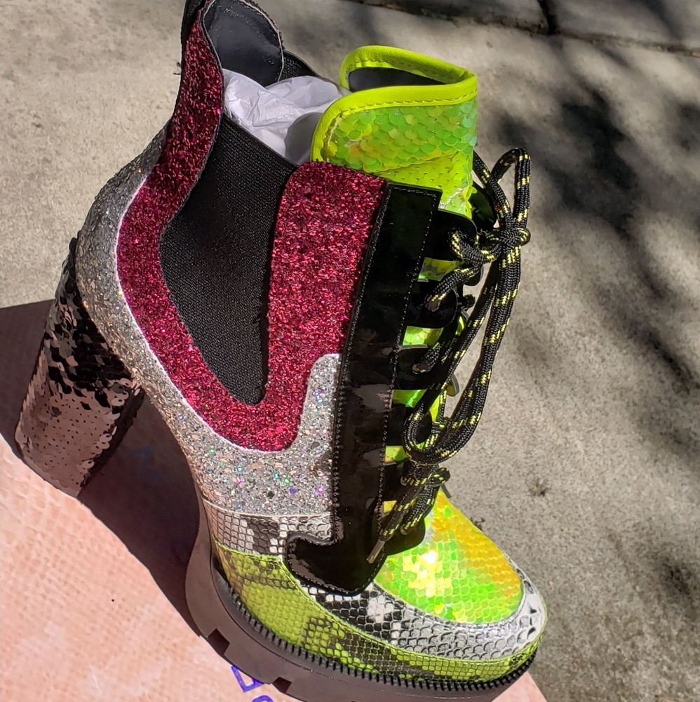 Multi Snake Print Boot Neon Nell 10 - Picture 2 of 8